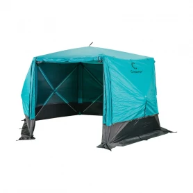 Шатер СЛЕДОПЫТ быстросборный, 6 стен, 3,35х3,85 м, h-2,25 м, S по полу 9,3 кв.м цвет Waterfall